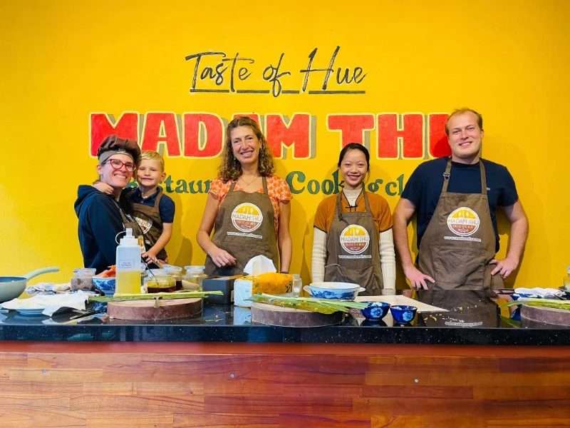 Hue Cooking Class & Sunset River Ride Tour Madam Thu Cooking Class